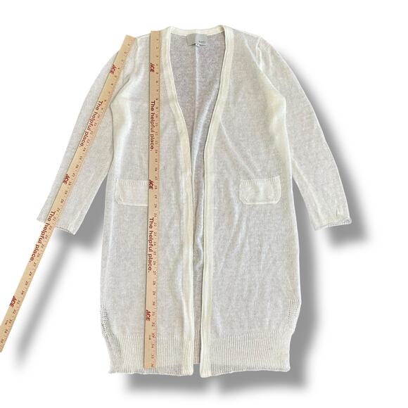 Berti Italian Longline Open Knit Cardigan Small Quiet Luxury Layering Minimalist - Picture 4 of 6